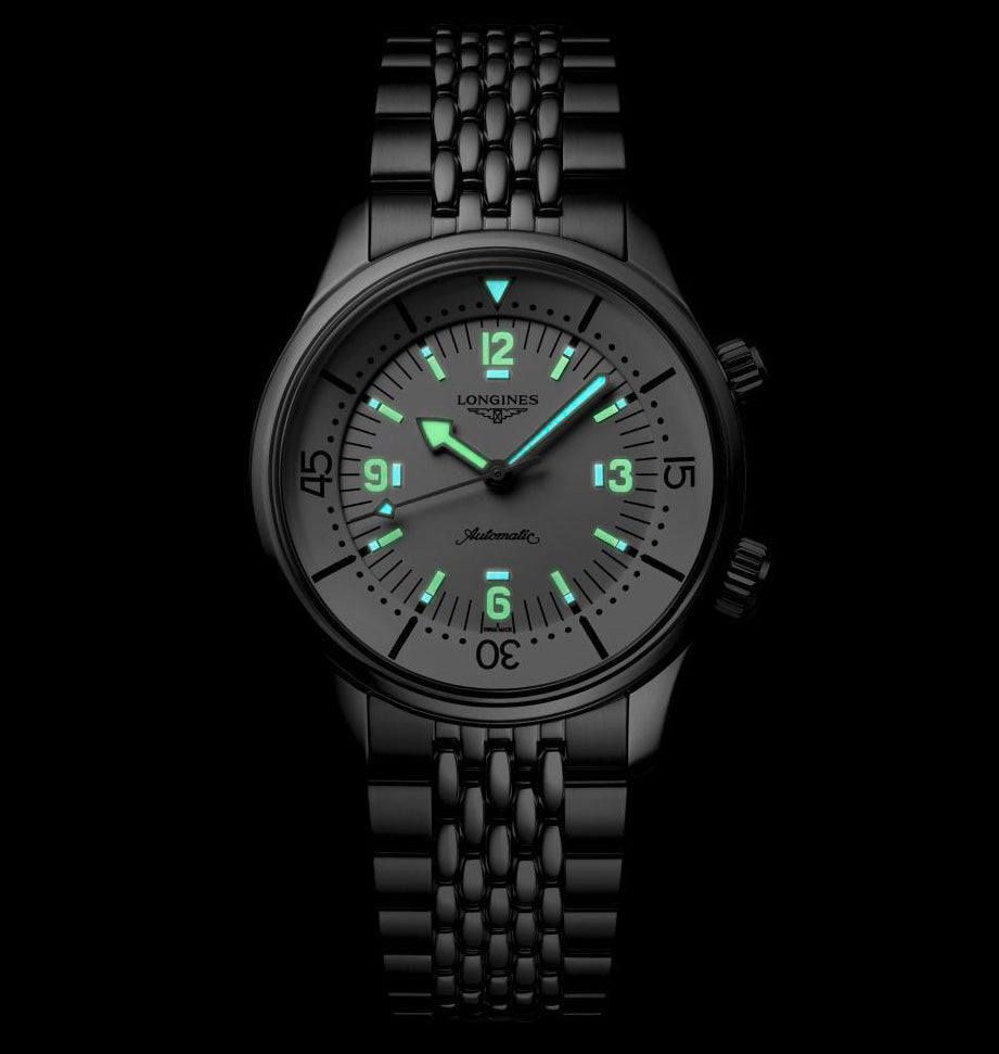 LNGS Legend Diver 39mm Watch with White Dial