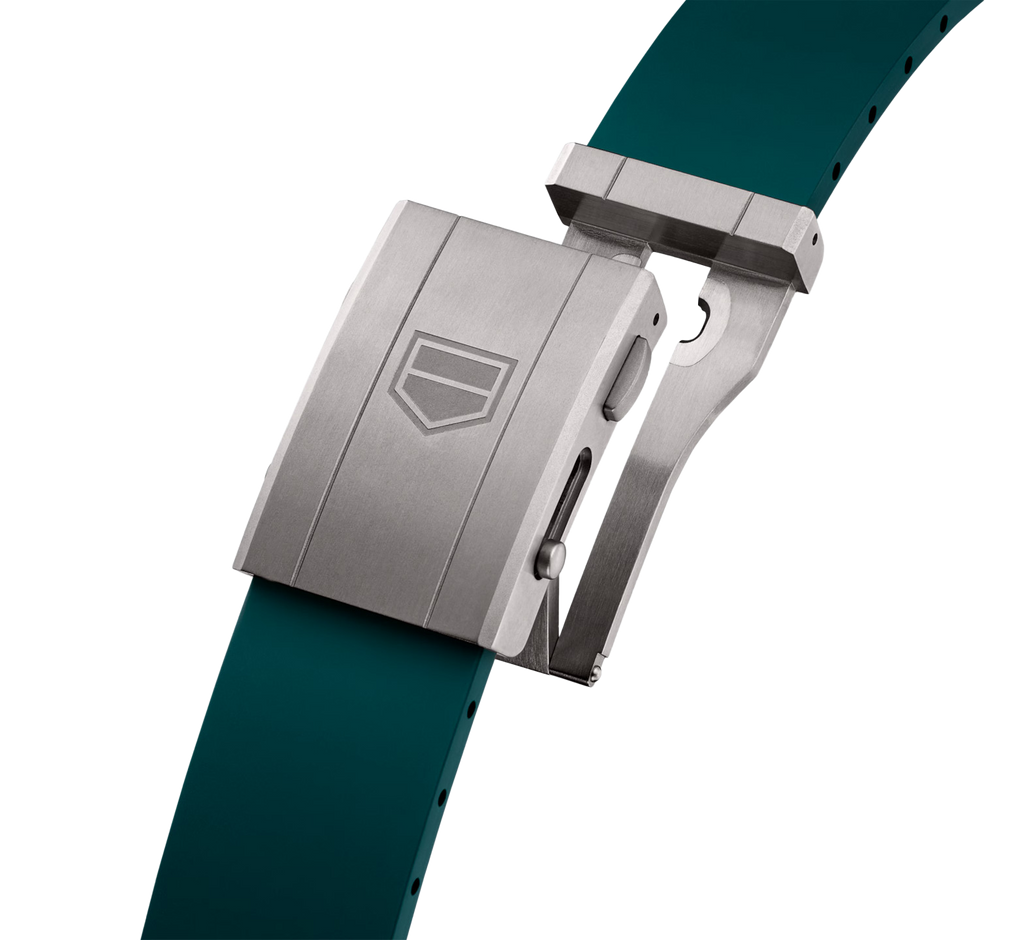 TGHR Carrera Chronograph Extreme Sport Twin-Time Watch with Green Rubber Strap