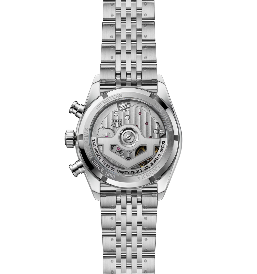 TGHR Carrera Chronograph Watch with Brushed Black Dial