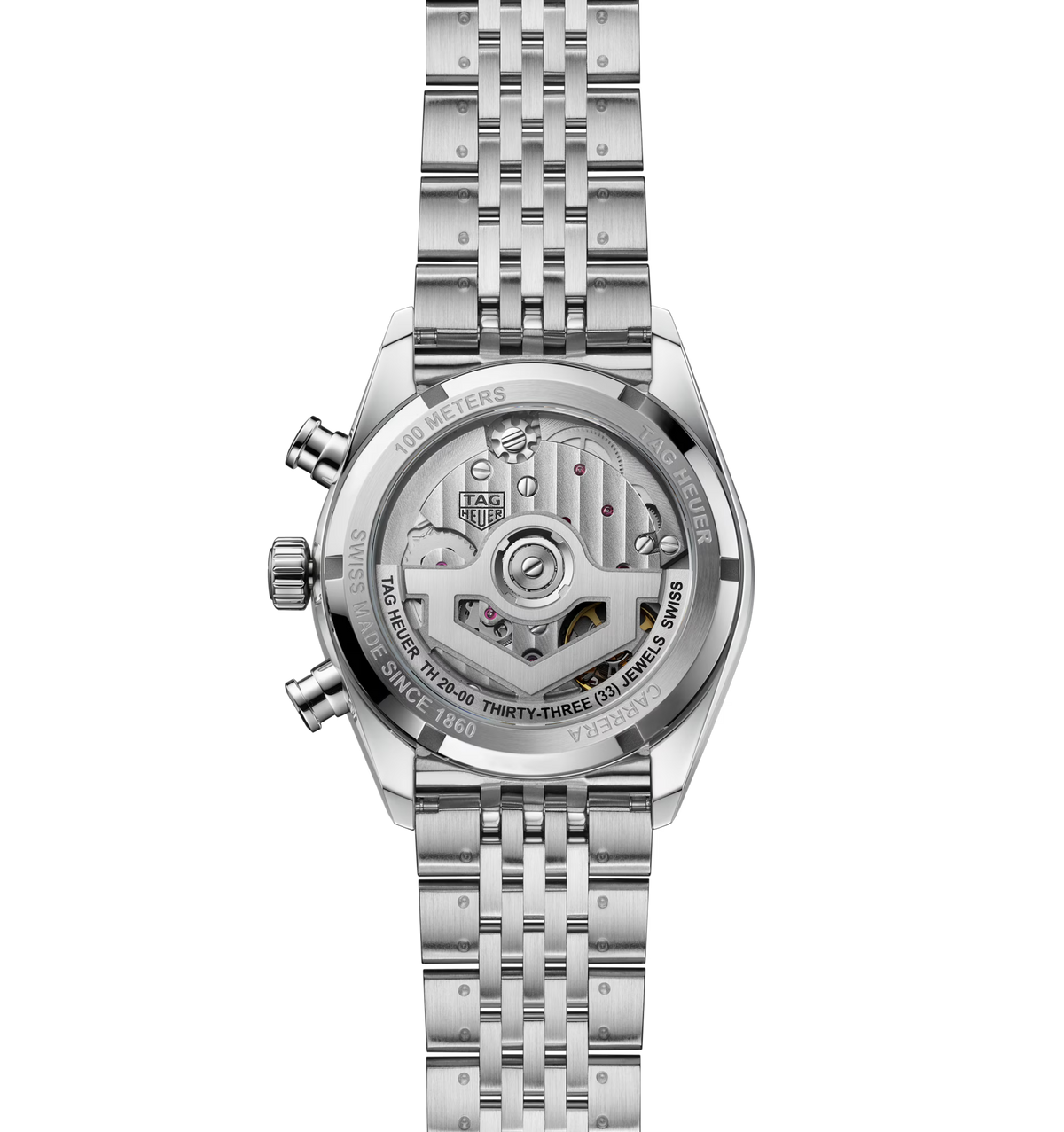 TGHR Carrera Chronograph Watch with Brushed Black Dial
