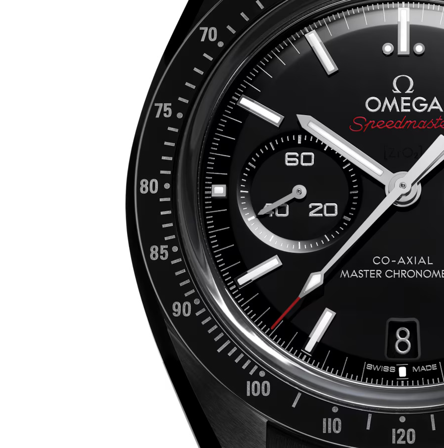OMG Speedmaster Dark Side of the Moon, 44.25mm with Black Rubber Strap
