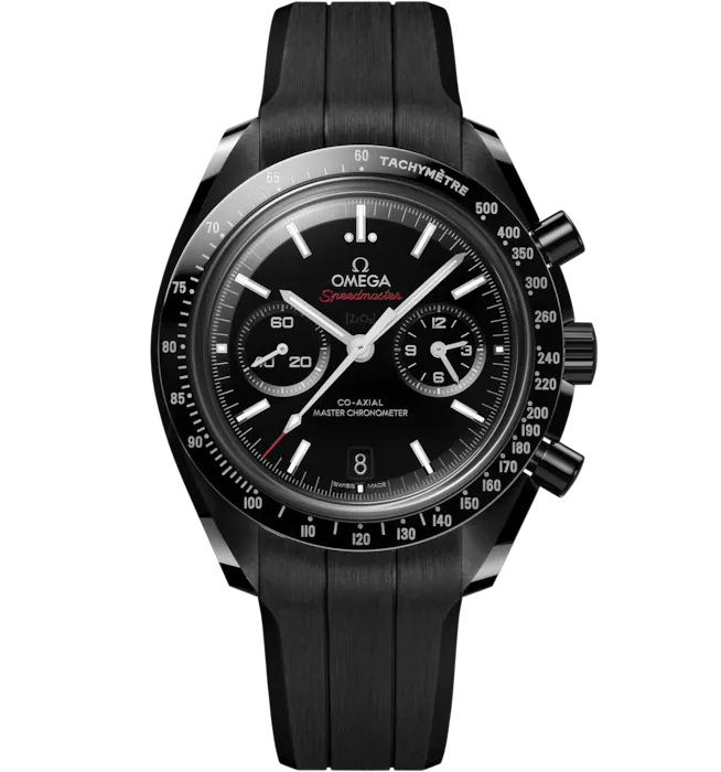 OMG Speedmaster Dark Side of the Moon, 44.25mm with Black Rubber Strap