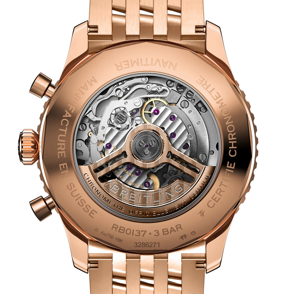 BRT Navitimer B01 Chronograph 46 Watch with 18K Red Gold Bracelet