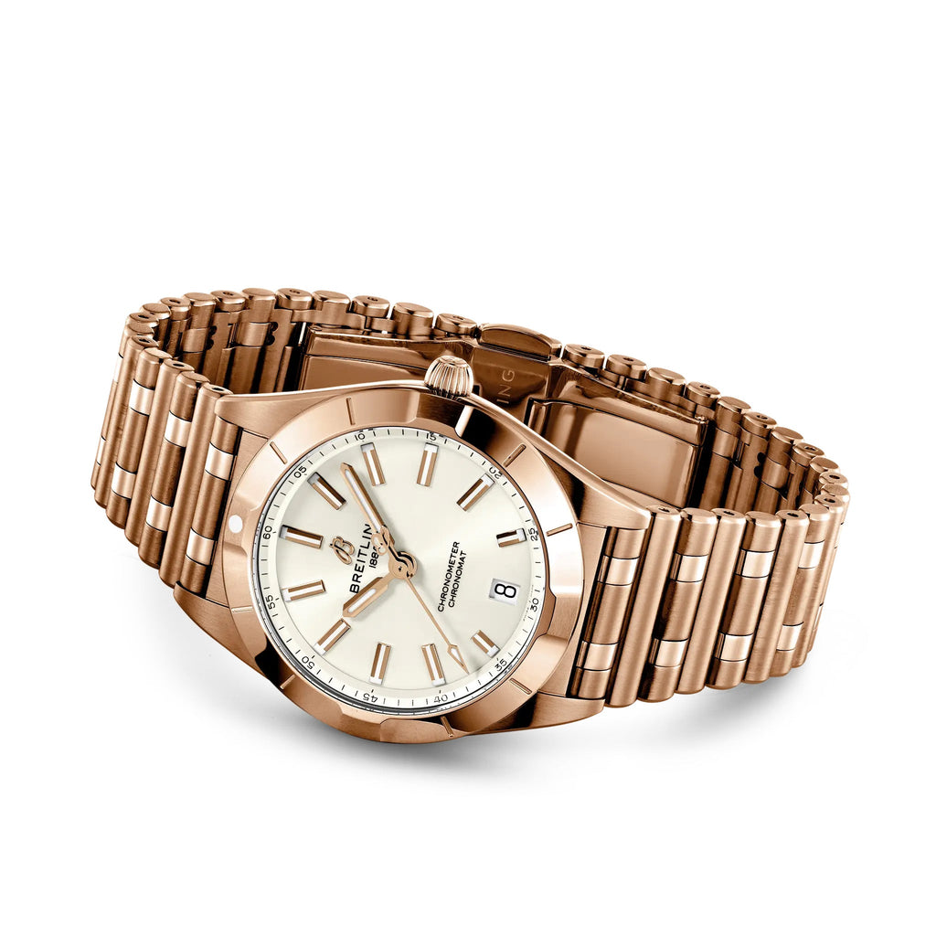 BRT Chronomat 32mm Watch with 18K Red Gold Bracelet