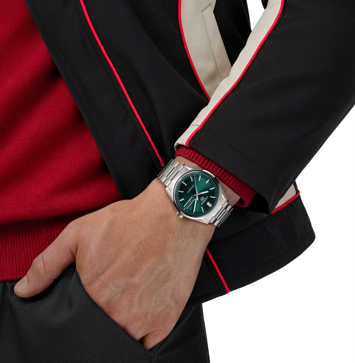 TGHR Carrera Day-Date Watch with Deep Green Dial