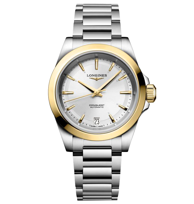 LNGS Conquest 34mm Watch with Silver Dial