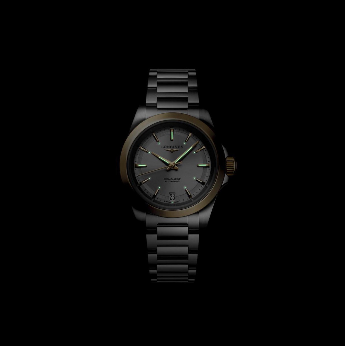 LNGS Conquest 34mm Watch with Silver Dial