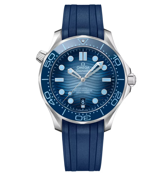 OMG Seamaster Diver 300m, 42mm with Blue Rubber Strap