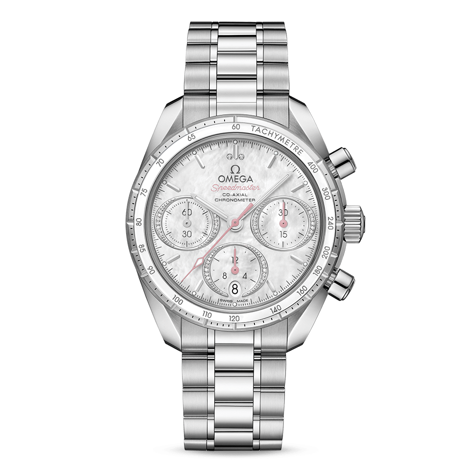 OMG Speedmaster 38 Co-Axial Chronometer Chronograph 38mm with White Dial