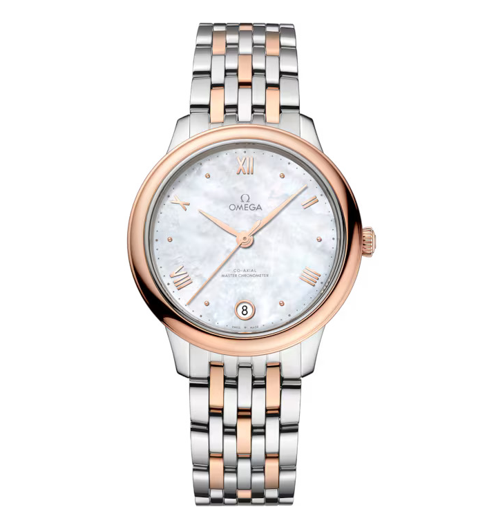 OMG De Ville Prestige, 34mm with Rose Gold and Stainless Steel Bracelet
