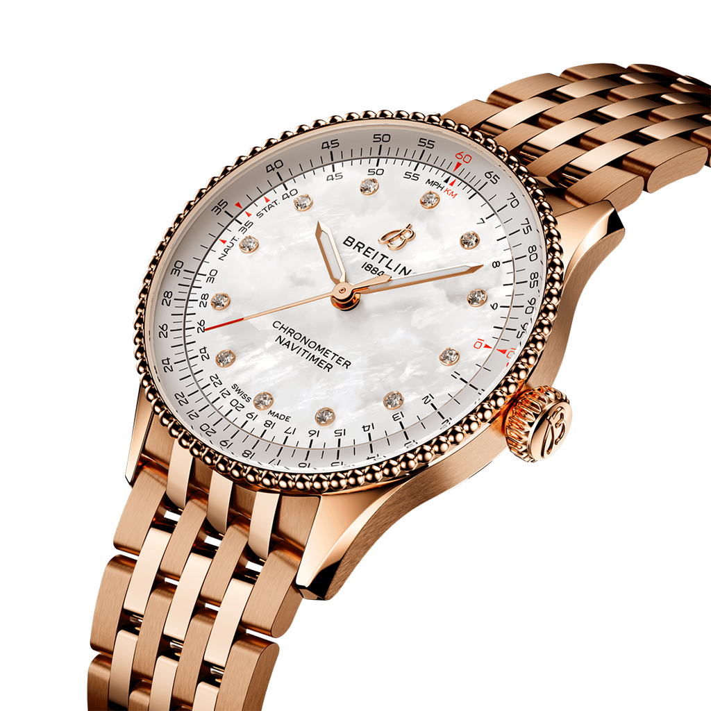 BRT Navitimer Automatic 36 Watch with Mother of Pearl Dial