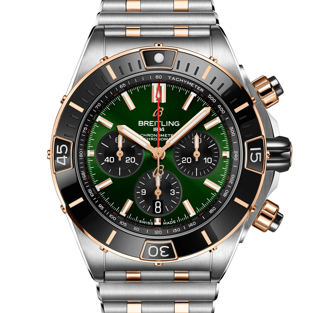 BRT Super Chronomat B01 44 Watch with Green Dial