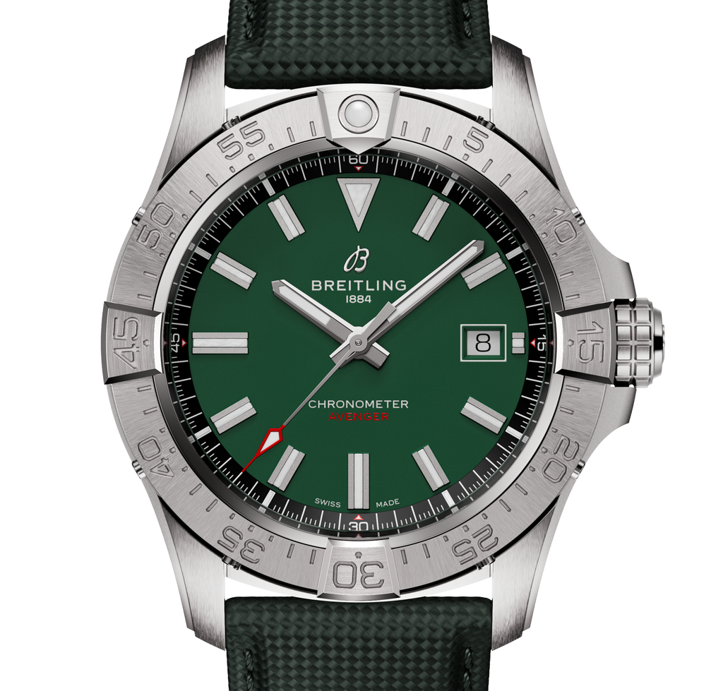 BRT Avenger Automatic 42mm Watch with Green Strap