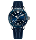 BRT Superocean Heritage Automatic 36 Watch with Blue Mesh Rubber Strap