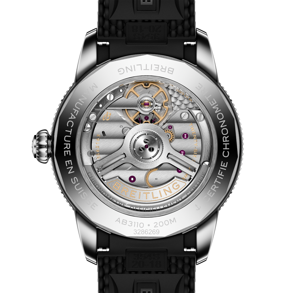 BRT Superocean Heritage B31 Automatic 40 Watch with Black Mesh Rubber Strap