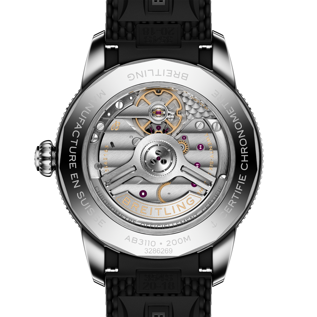 BRT Superocean Heritage B31 Automatic 40 Watch with Black Mesh Rubber Strap