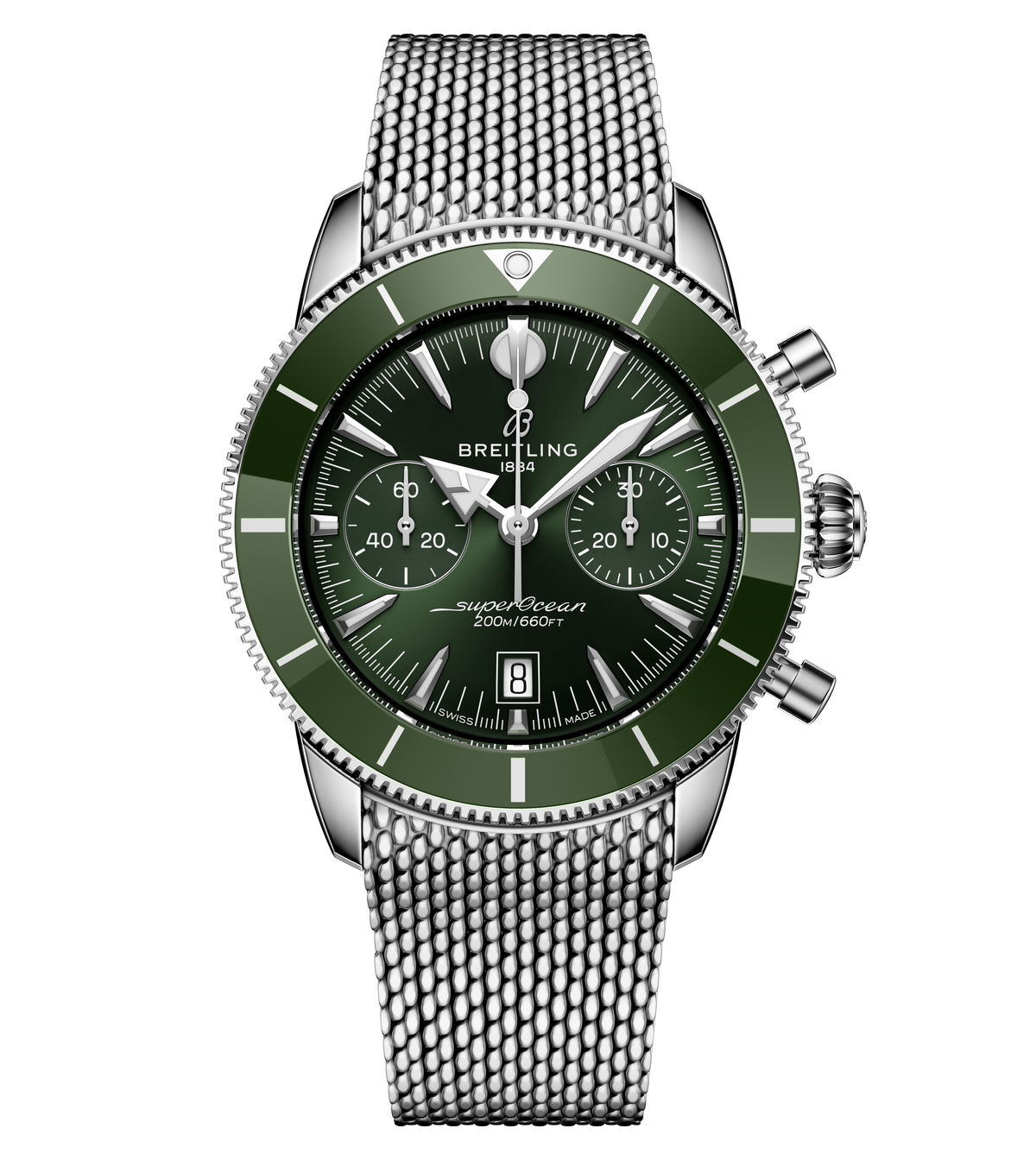 BRT Superocean Heritage B01 Chronograph 42 Watch with Green Dial