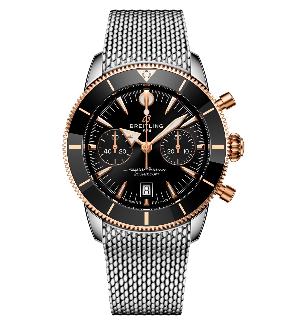 BRT Superocean Heritage B01 Chronograph 42 Watch with Black Dial