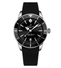 BRT Superocean Heritage B31 Automatic 44 Watch with Black Mesh Rubber Strap