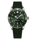 BRT Superocean Heritage B31 Automatic 44 Watch with Green Mesh Rubber Strap