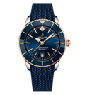 BRT Superocean Heritage B31 Automatic 44 Watch with Blue Mesh Rubber Strap