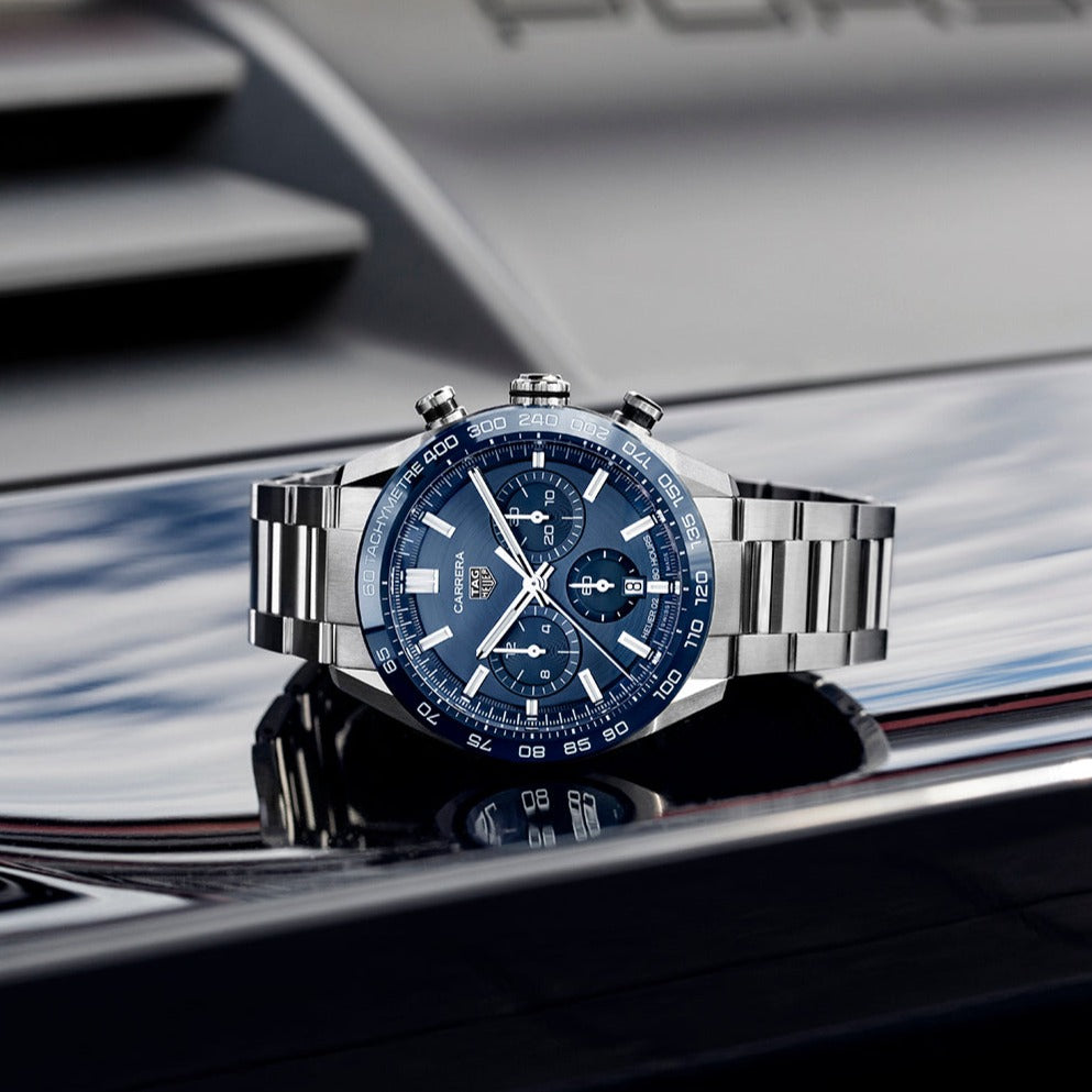 TGHR Carrera Men's Automatic Sports Chronograph 44mm Blue Dial Watch