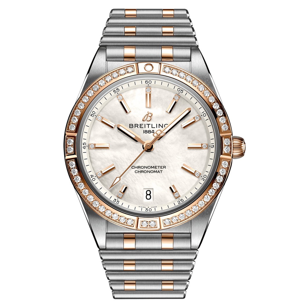 BRT Chronomat Automatic 36mm Watch with Mother of Pearl Dial