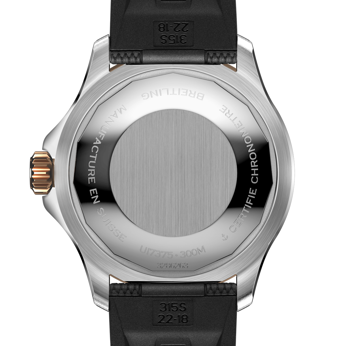 BRT Superocean Two-Tone Black on Rubber Watch, 42mm