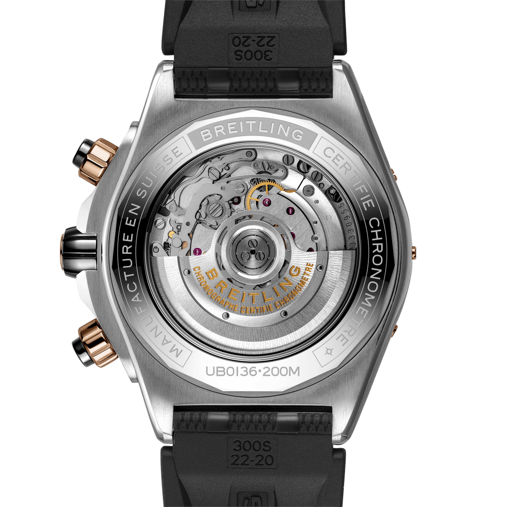 BRT Super Chronomat B01 44 Watch with Rouleaux Rubber Strap