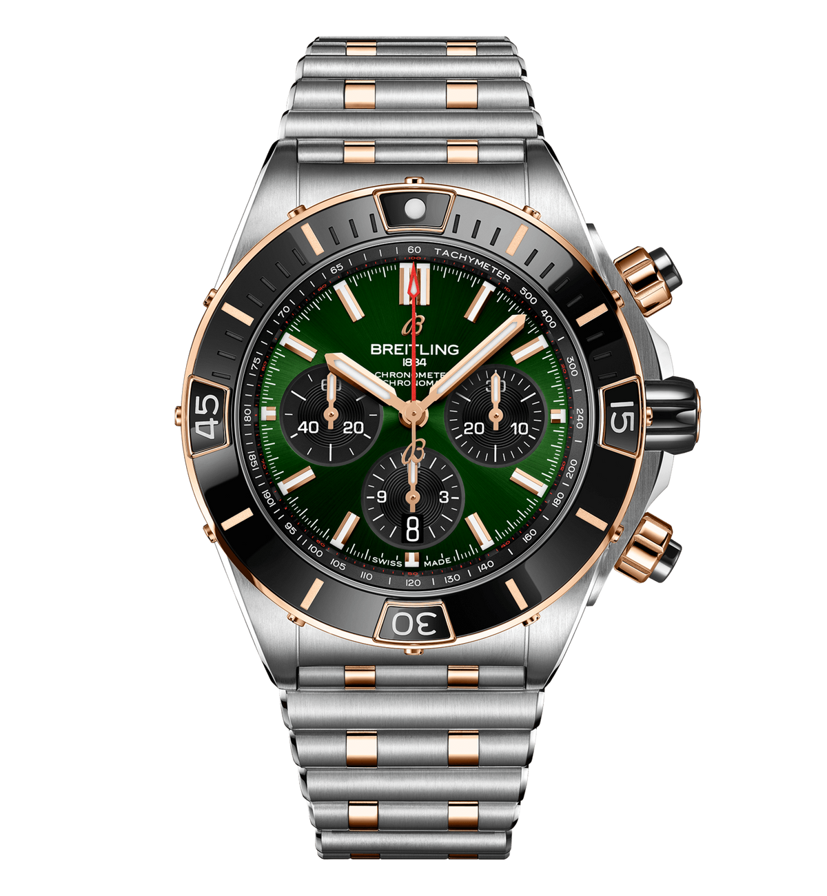 BRT Super Chronomat B01 44 Watch with Green Dial