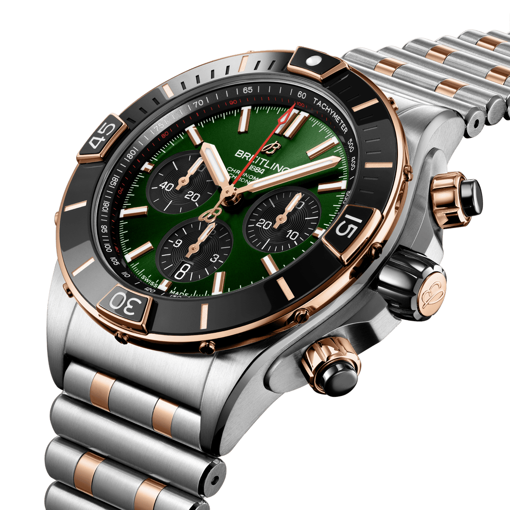 BRT Super Chronomat B01 44 Watch with Green Dial