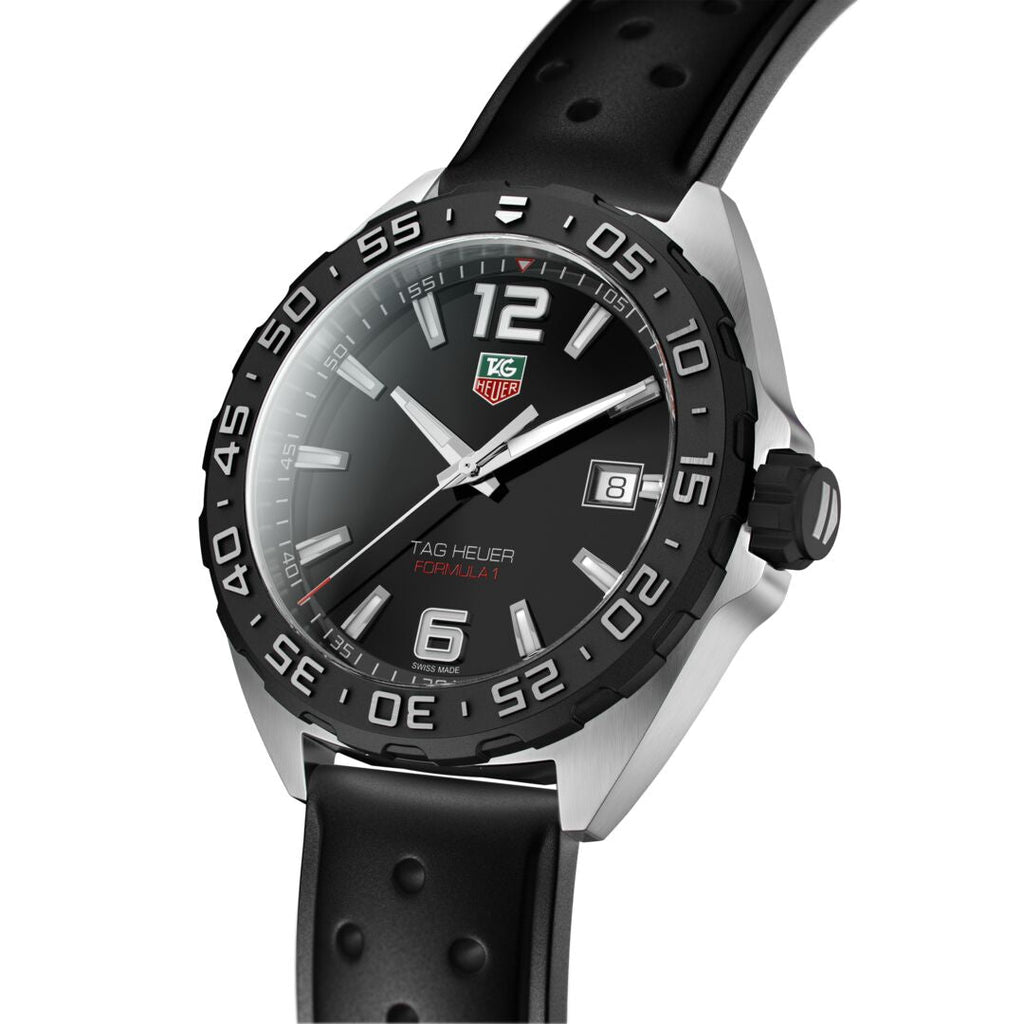 TGHR Formula 1 Men's Quartz Black Dial and Strap Watch