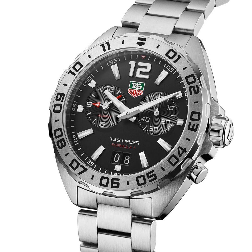 TGHR Formula 1 Men's Chronograph Quartz Movement Black Dial Watch