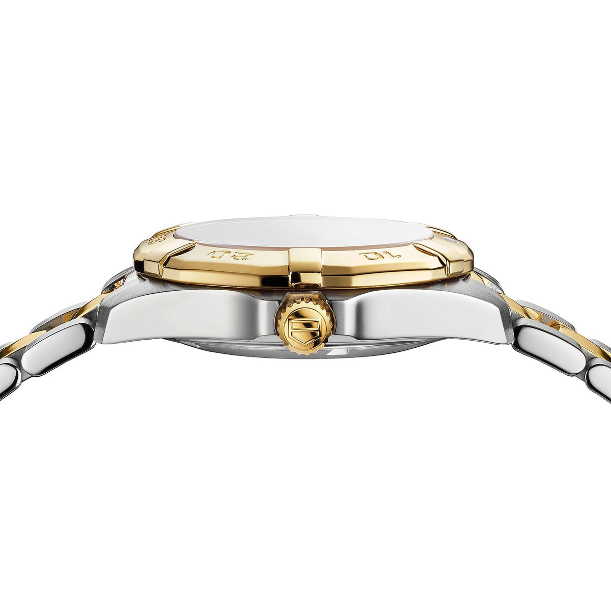 TGHR Aquaracer Ladies' Quartz Movement Mother-of-Pearl Dial and Yellow Gold Bezel Watch
