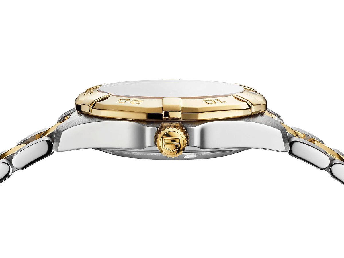 TGHR Aquaracer Ladies' Quartz Movement White Mother-of-Pearl Dial Watch with Diamond Indexes