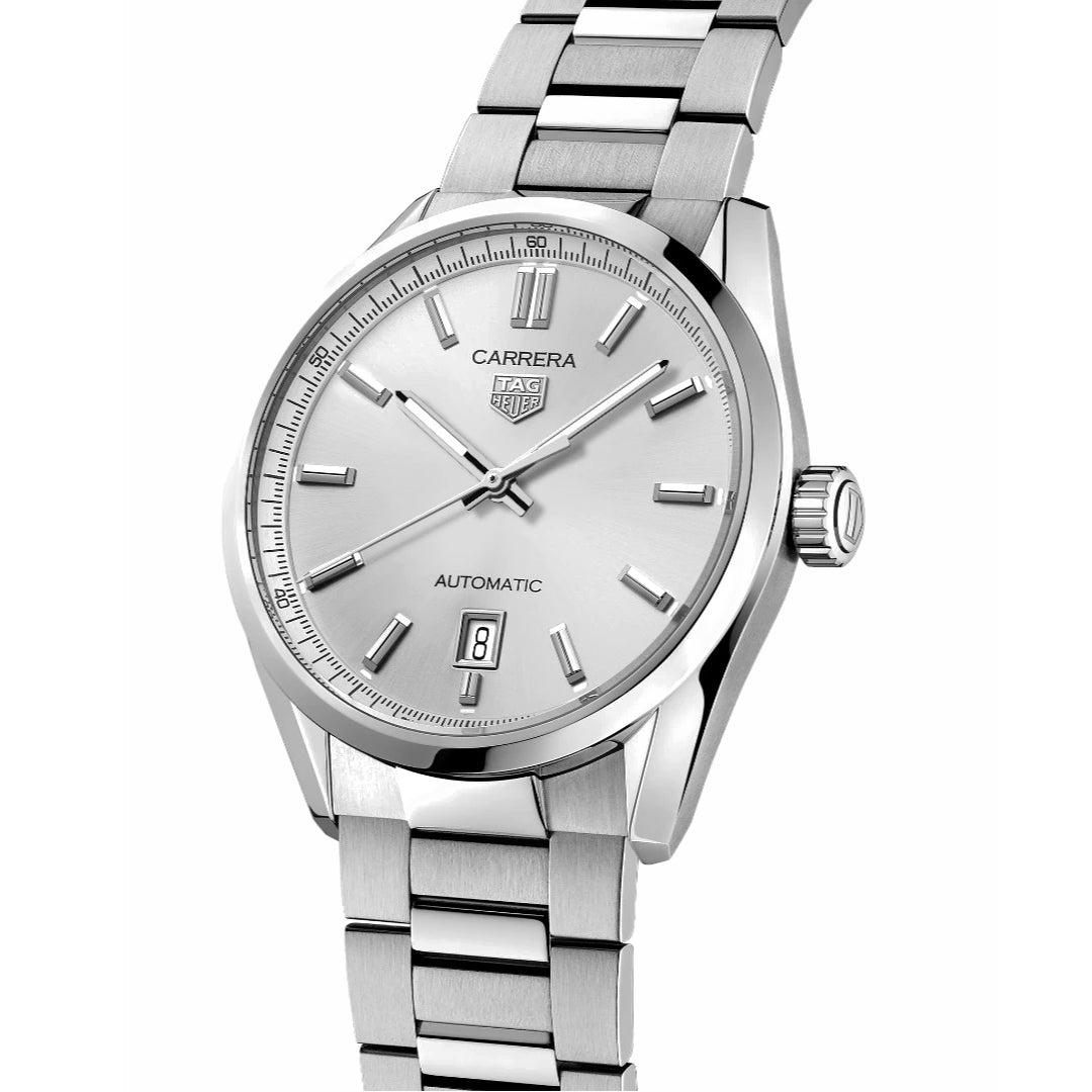 TGHR Carrera Calibre 5 Automatic Men's Silver Dial & Steel Watch, 39mm