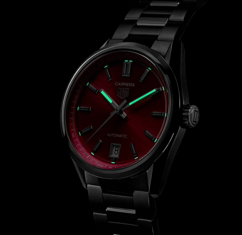 TGHR Carrera Date Watch with Pink Dial