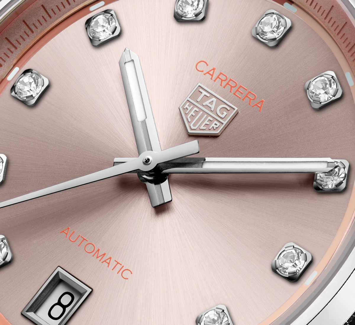 TGHR Carrera Date Watch with Peach Dial