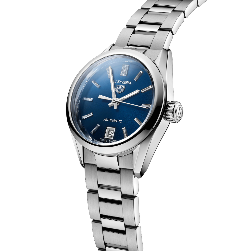 TGHR Carrera Calibre 9 Automatic Ladies' Blue Steel Watch, 29mm