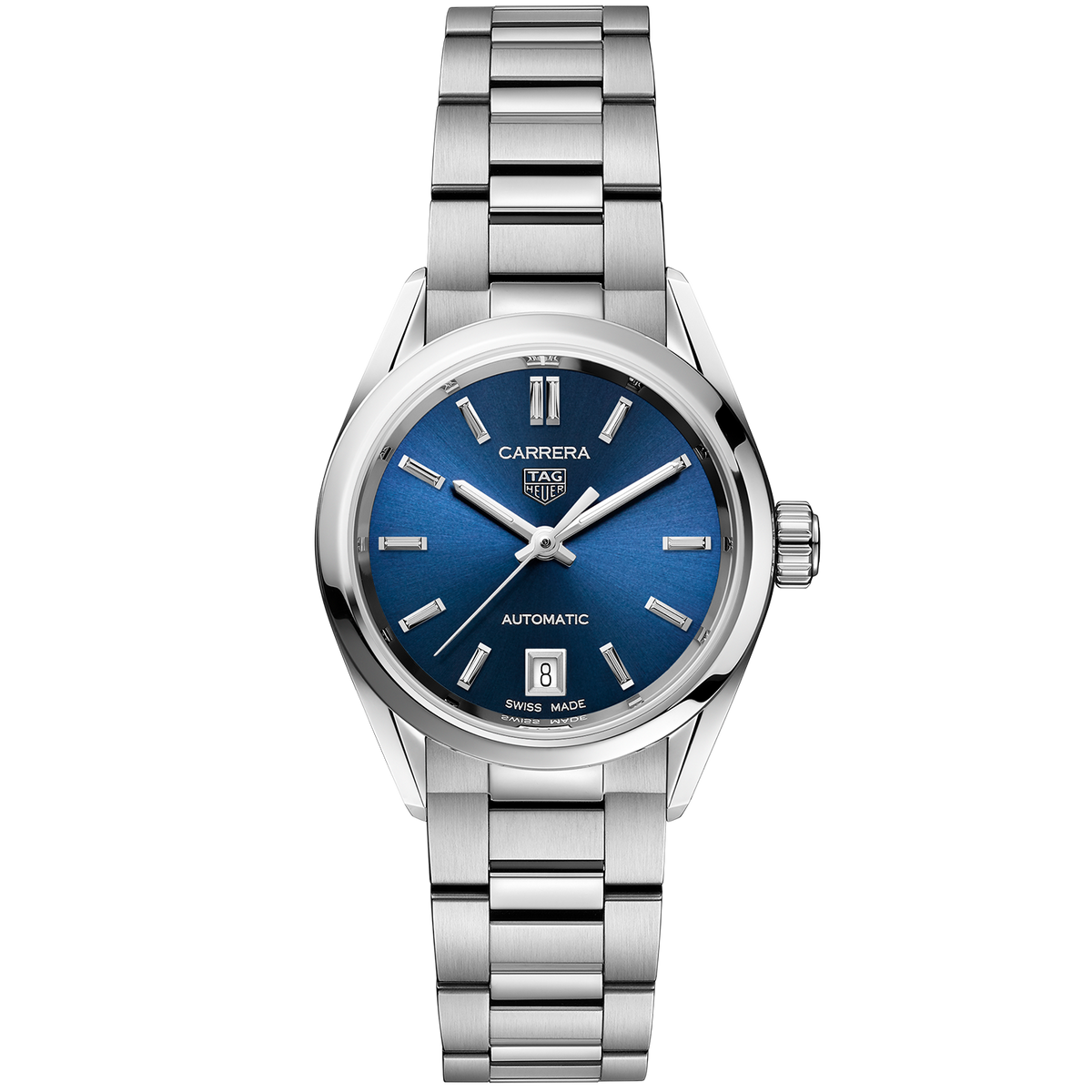 TGHR Carrera Calibre 9 Automatic Ladies' Blue Steel Watch, 29mm