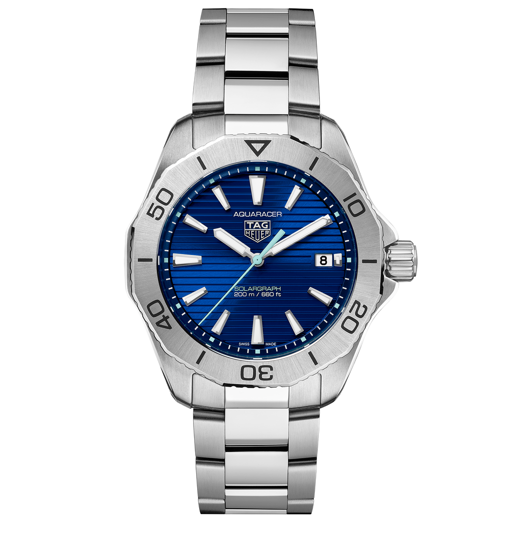 TGHR Aquaracer Professional 200 Solargraph Watch with a Blue Dial