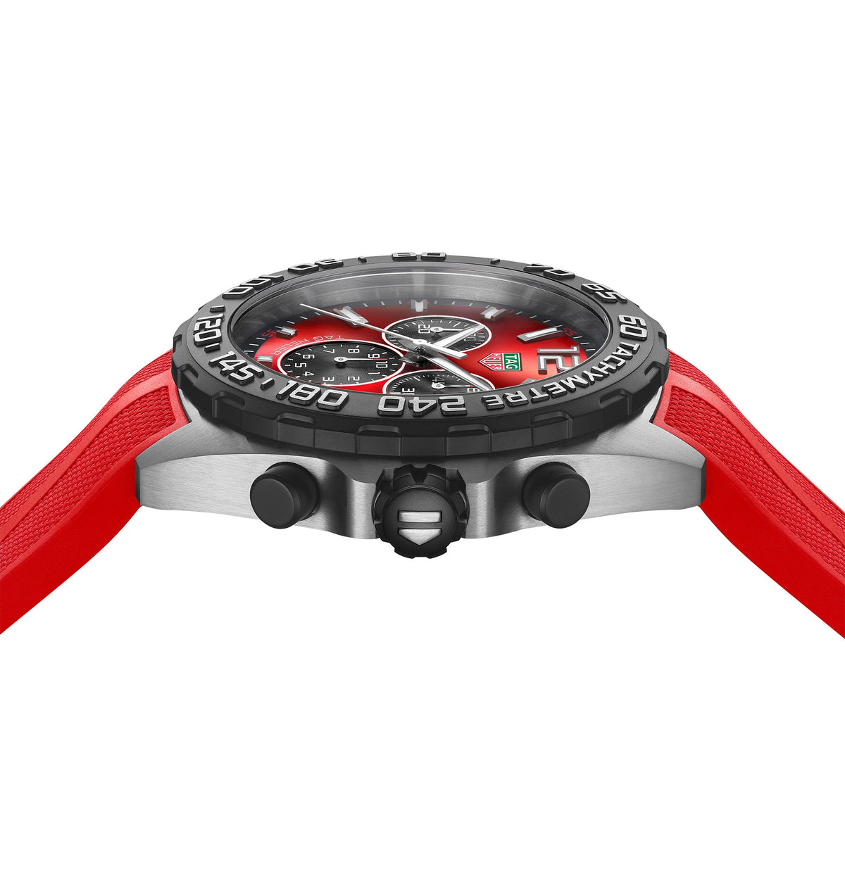 TGHR Formula 1 Men's Quartz Chronograph Red Dial and Rubber Strap Watch