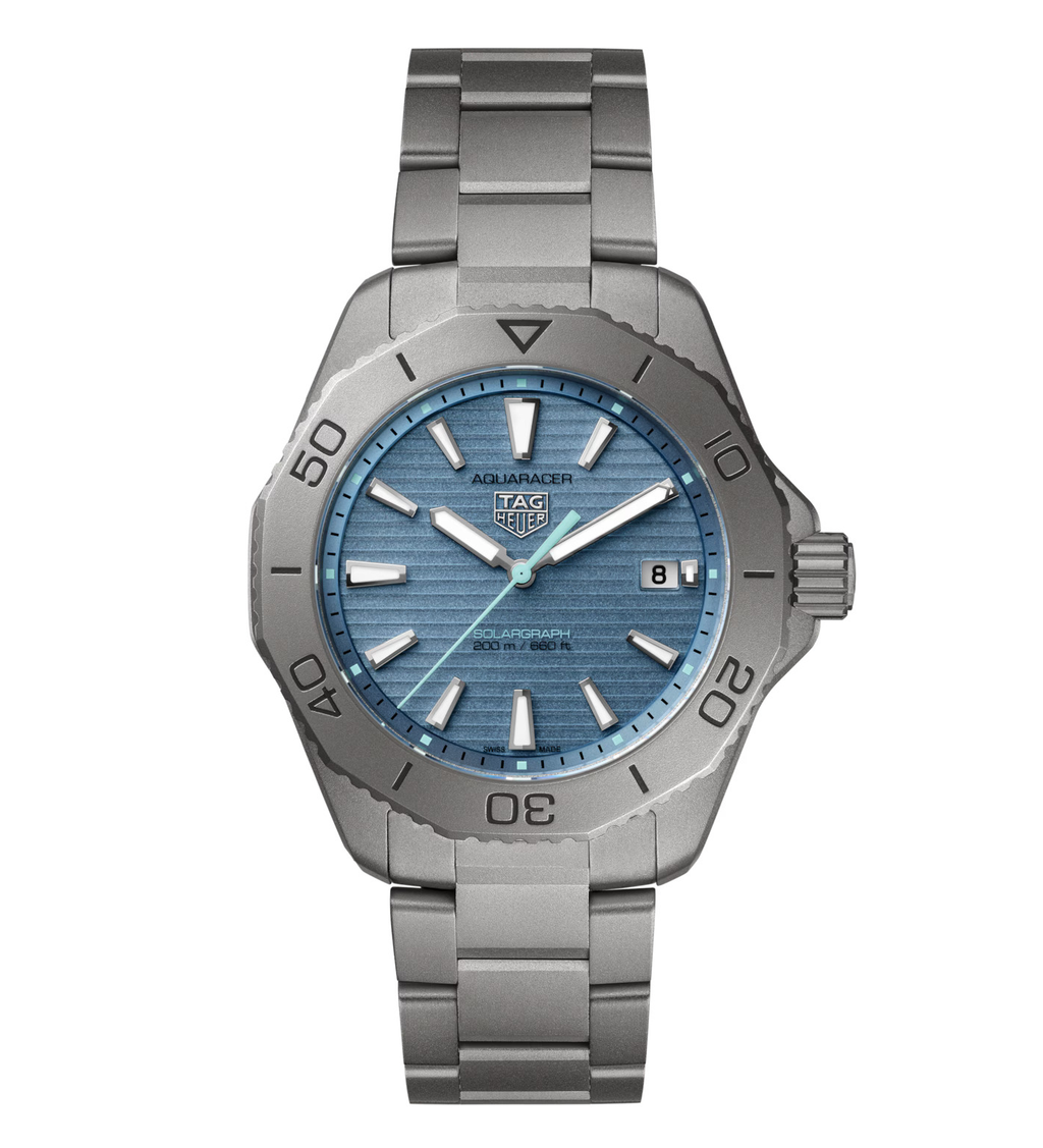 TGHR Aquaracer Professional 200 Solargraph Watch with Titanium Bracelet