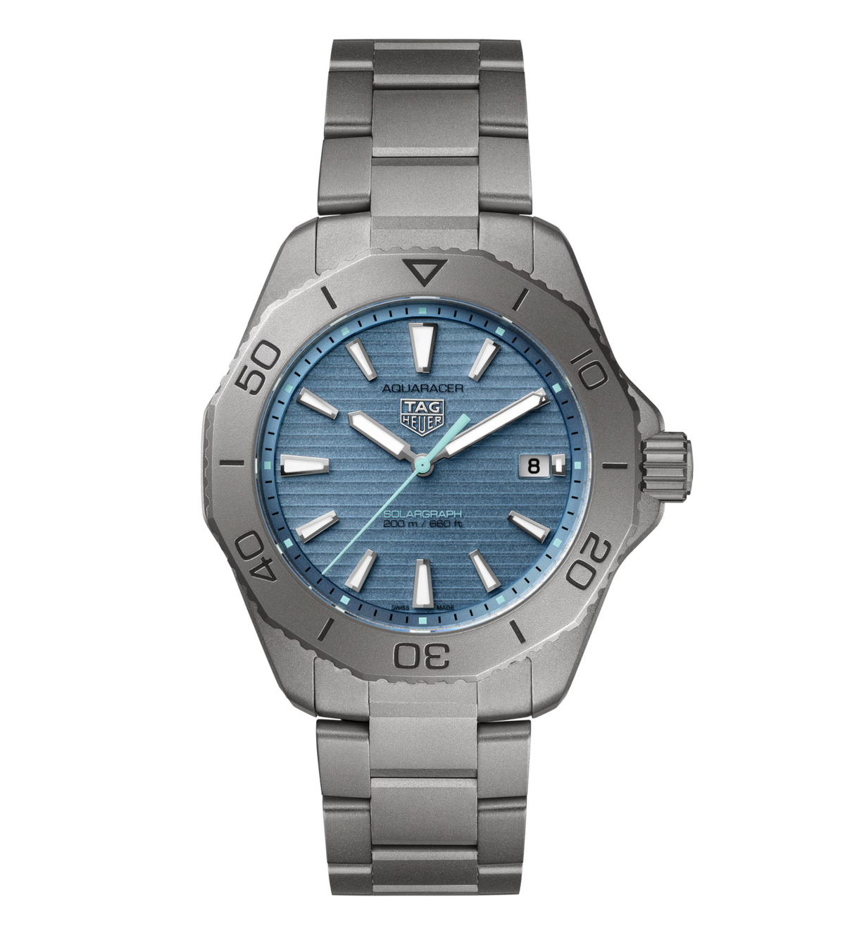 TGHR Aquaracer Professional 200 Solargraph Watch with Titanium Bracelet
