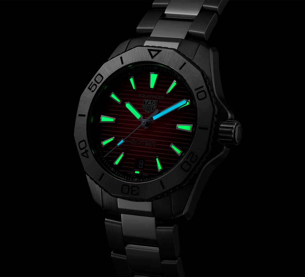 TGHR Aquaracer Professional 200 Watch with Red Dial