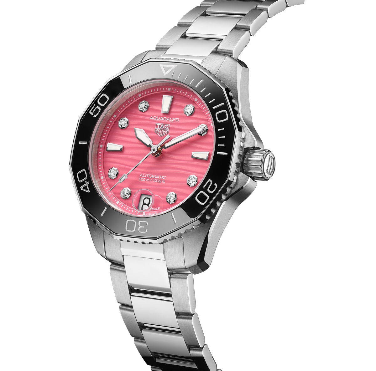 TGHR Aquaracer Professional 300 Watch with a Pink Dial
