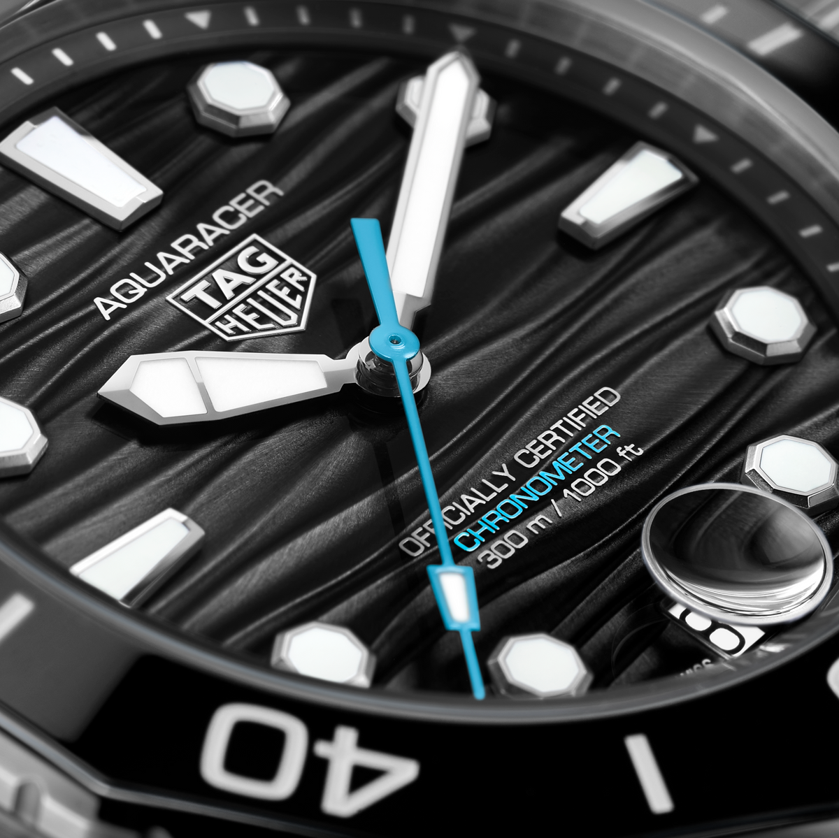 TGHR Aquaracer Professional 300 Date Watch with Black Dial