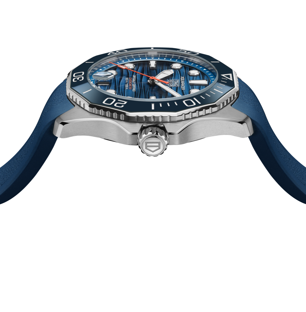 TGHR Aquaracer Professional 300 Date Watch with Blue Rubber Strap