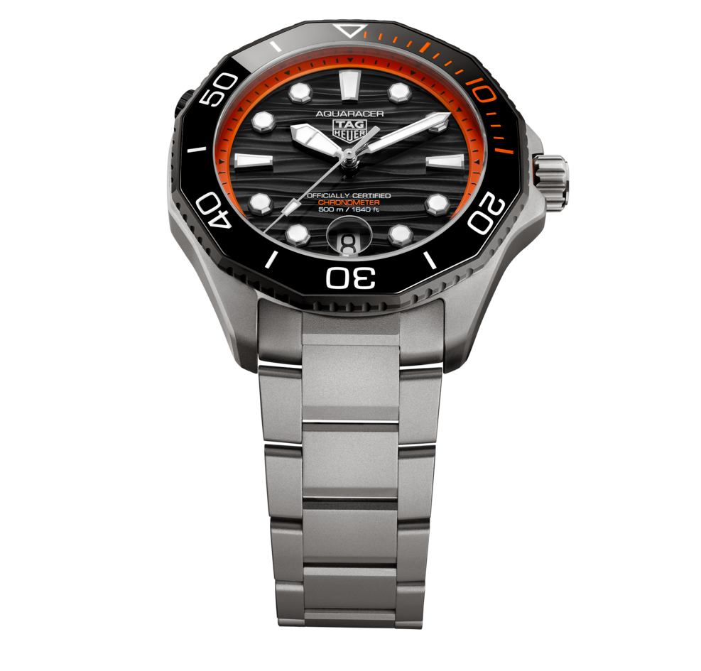 TGHR Aquaracer Professional 500 Date Watch with Black Lacquered Dial, Limited Edition