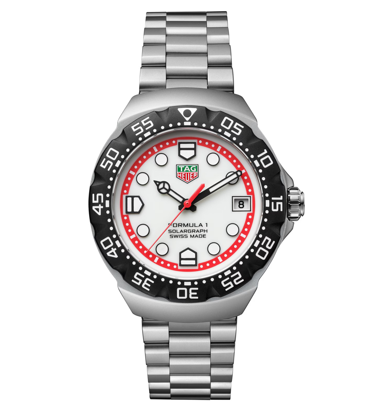 TGHR Formula 1 Solargraph Watch with White Dial
